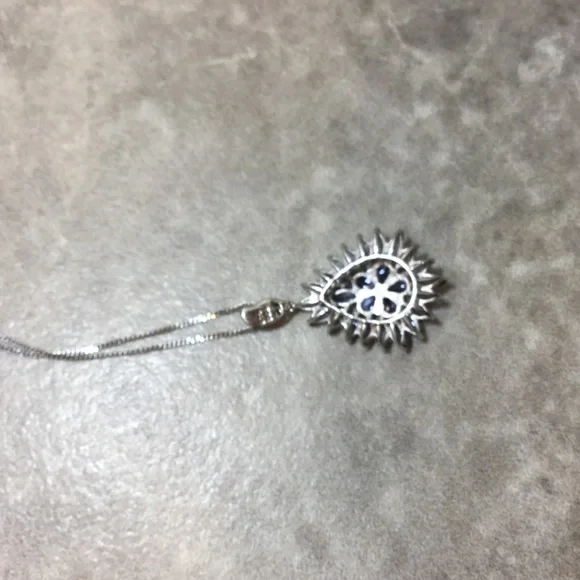 Sterling Silver Tanzanite Teardrop Pendant - Picture 4 of 6